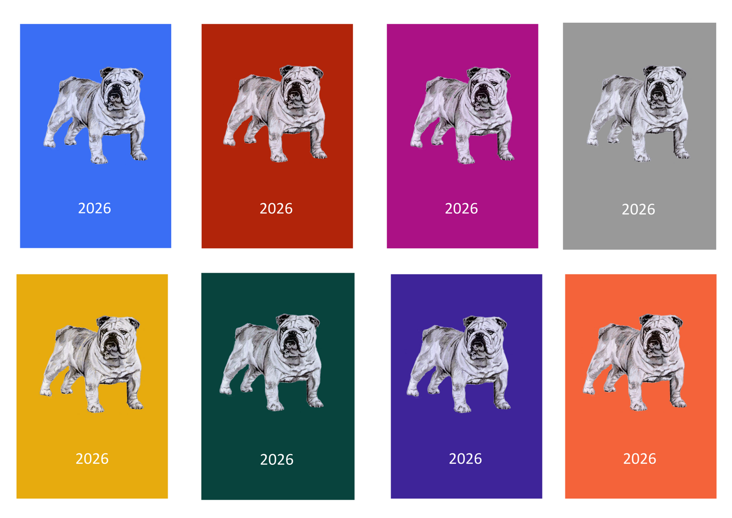 Bulldog Week Per View 2026 Diary: A4, A5 or A6, Dog Show, Normal or Appointment