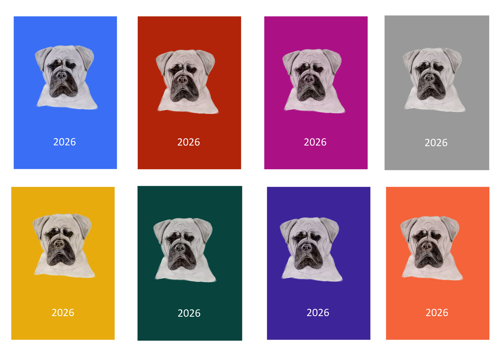 Bullmastiff Week Per View 2026 Diary: A4, A5 or A6, Dog Show, Normal or Appointment