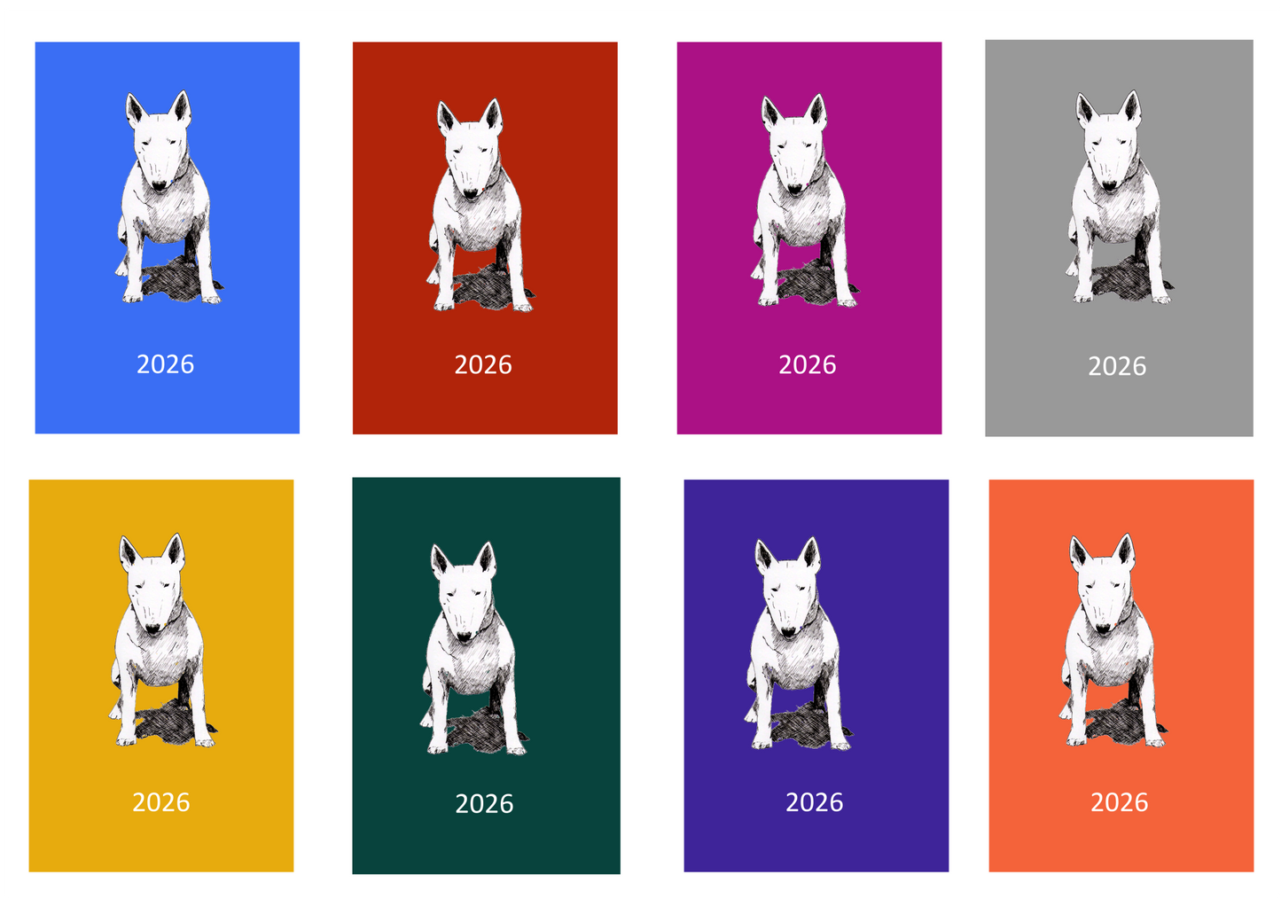 Bull Terrier Week Per View 2026 Diary: A4, A5 or A6, Dog Show, Normal or Appointment