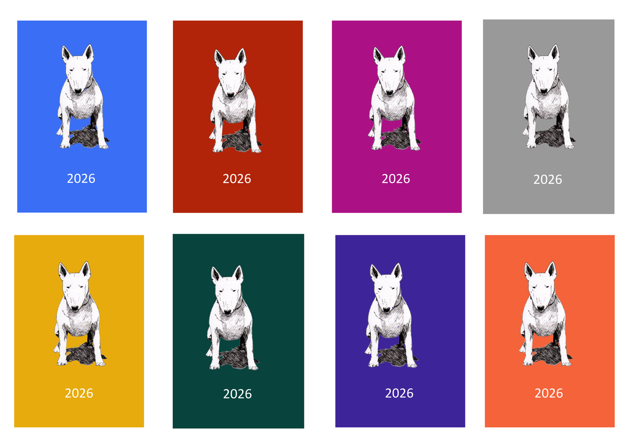 Bull Terrier Week Per View 2026 Diary: A4, A5 or A6, Dog Show, Normal or Appointment