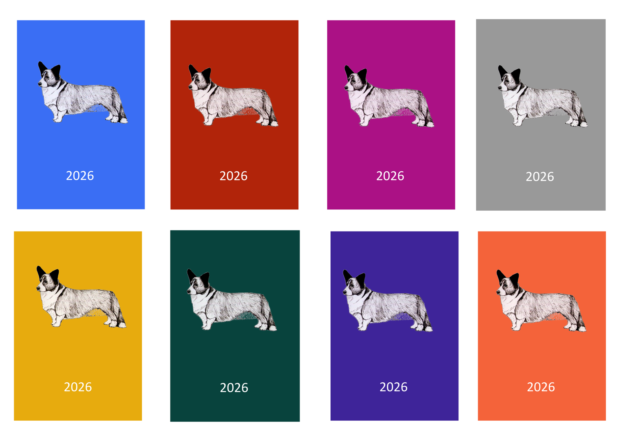 Welsh Corgi (Cardigan) Week Per View 2026 Diary: A4, A5 or A6, Dog Show, Normal or Appointment