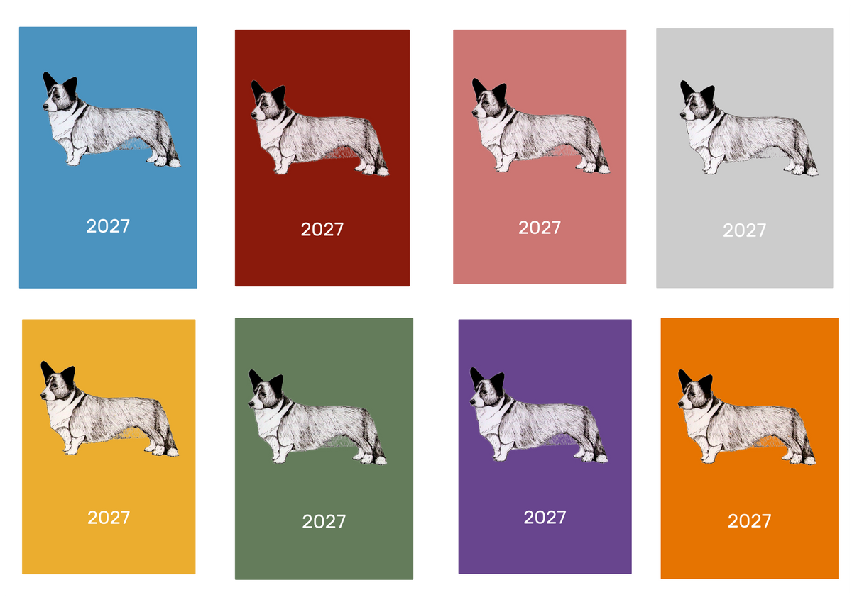 Welsh Corgi (Cardigan) Week Per View 2027 Diary: A4, A5 or A6, Dog Show, Normal or Appointment