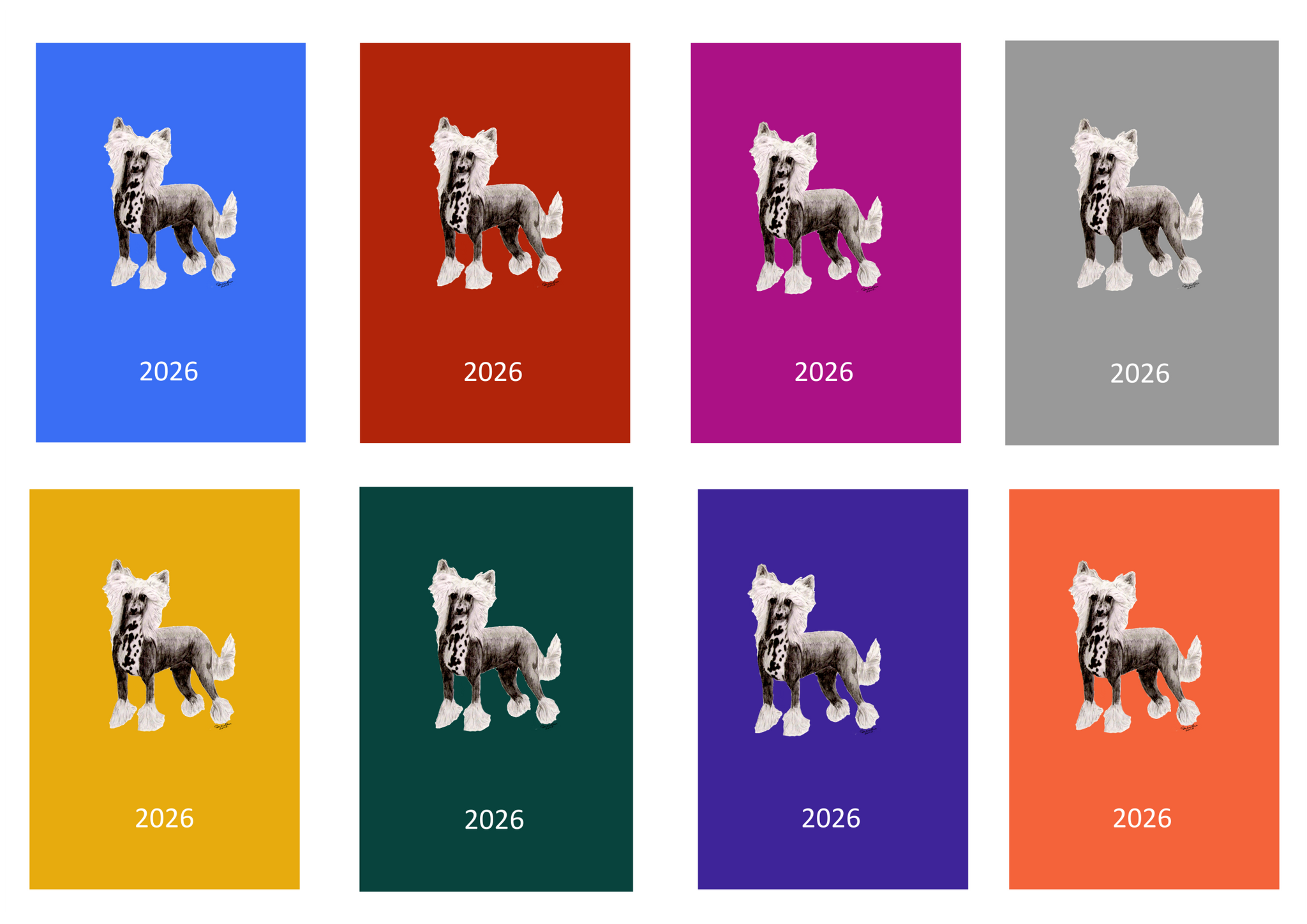 Chinese Crested Week Per View 2026 Diary: A4, A5 or A6, Dog Show, Normal or Appointment