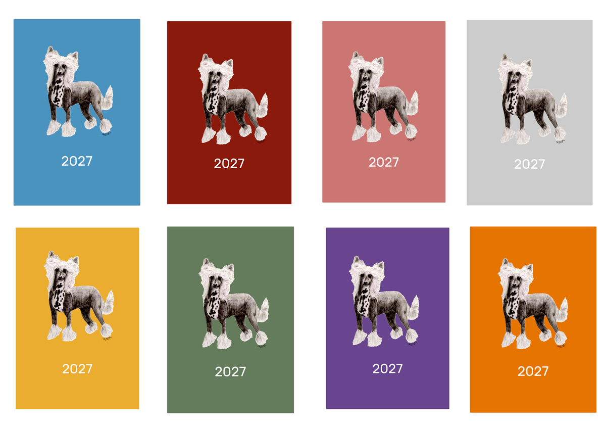 Chinese Crested Week Per View 2027 Diary: A4, A5 or A6, Dog Show, Normal or Appointment