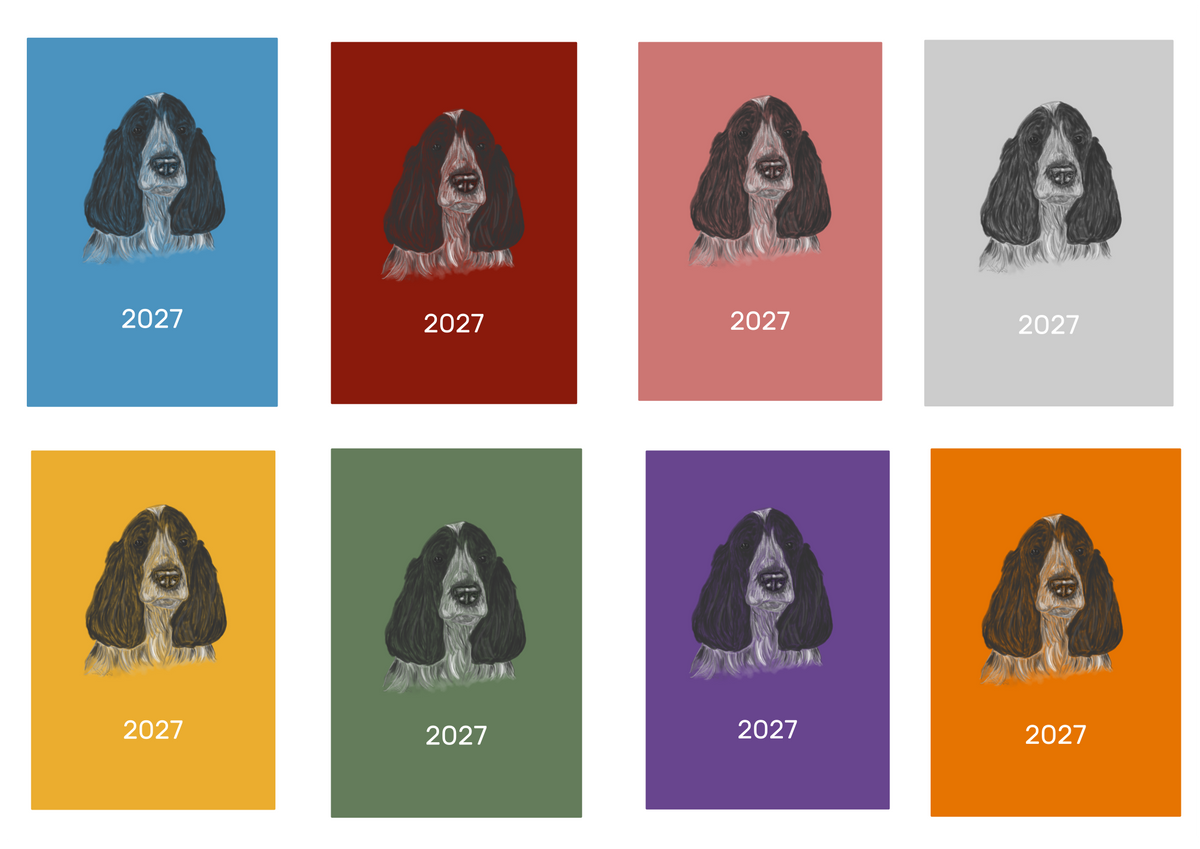 Blue Roan Cocker Spaniel Week Per View 2027 Diary: A4, A5 or A6, Dog Show, Normal or Appointment