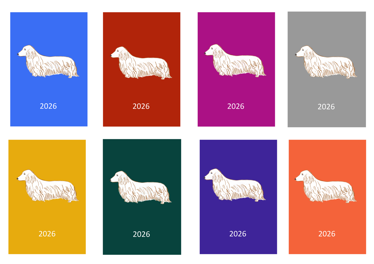 L/H Dachshund Week Per View 2026 Diary: A4, A5 or A6, Dog Show, Normal or Appointment