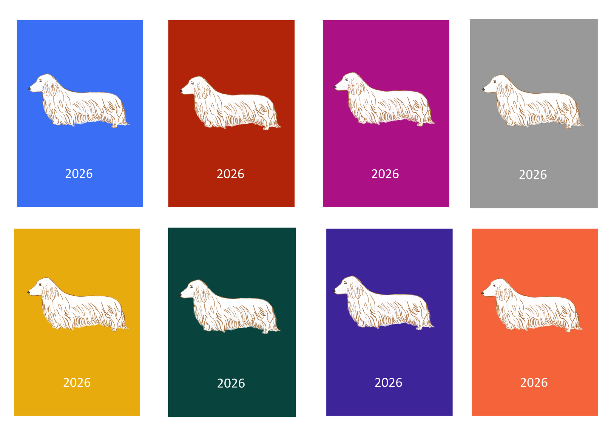L/H Dachshund Week Per View 2026 Diary: A4, A5 or A6, Dog Show, Normal or Appointment