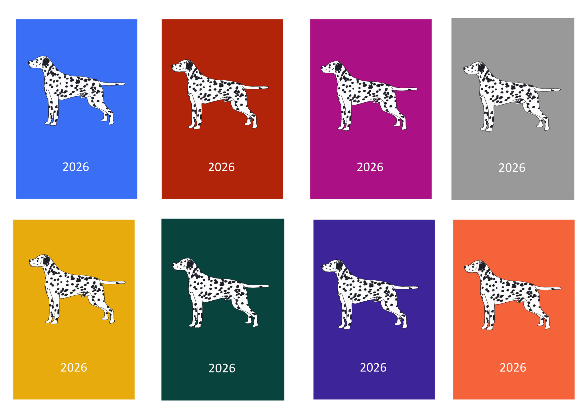 Dalmatian Week Per View 2026 Diary: A4, A5 or A6, Dog Show, Normal or Appointment