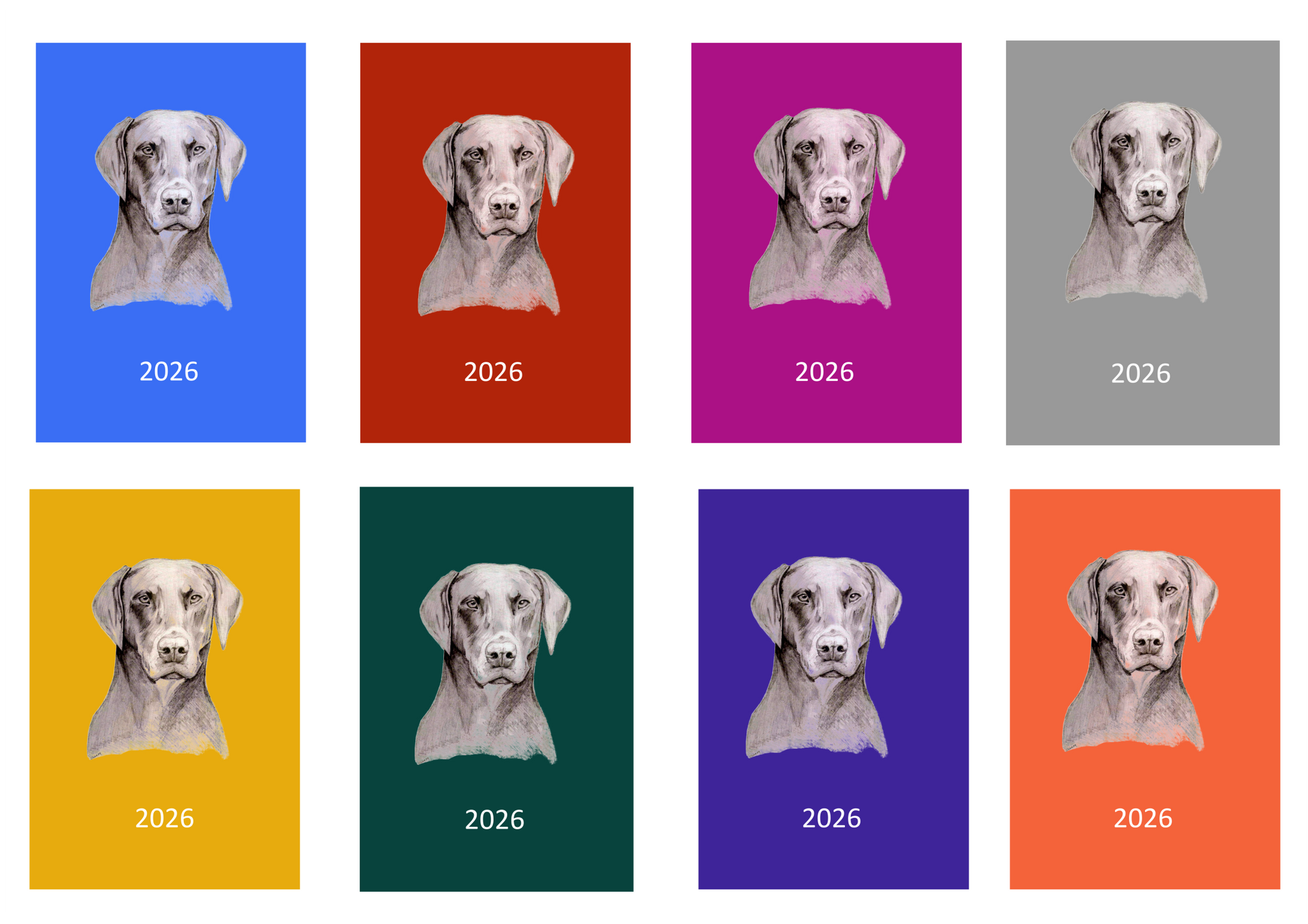 Dobermann Week Per View 2026 Diary: A4, A5 or A6, Dog Show, Normal or Appointment