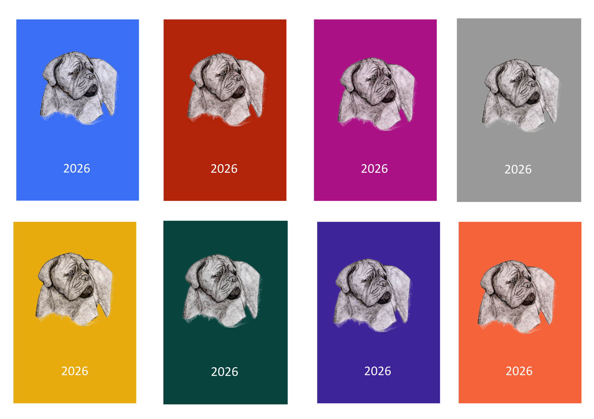 Dogue de Bordeaux Week Per View 2026 Diary: A4, A5 or A6, Dog Show, Normal or Appointment