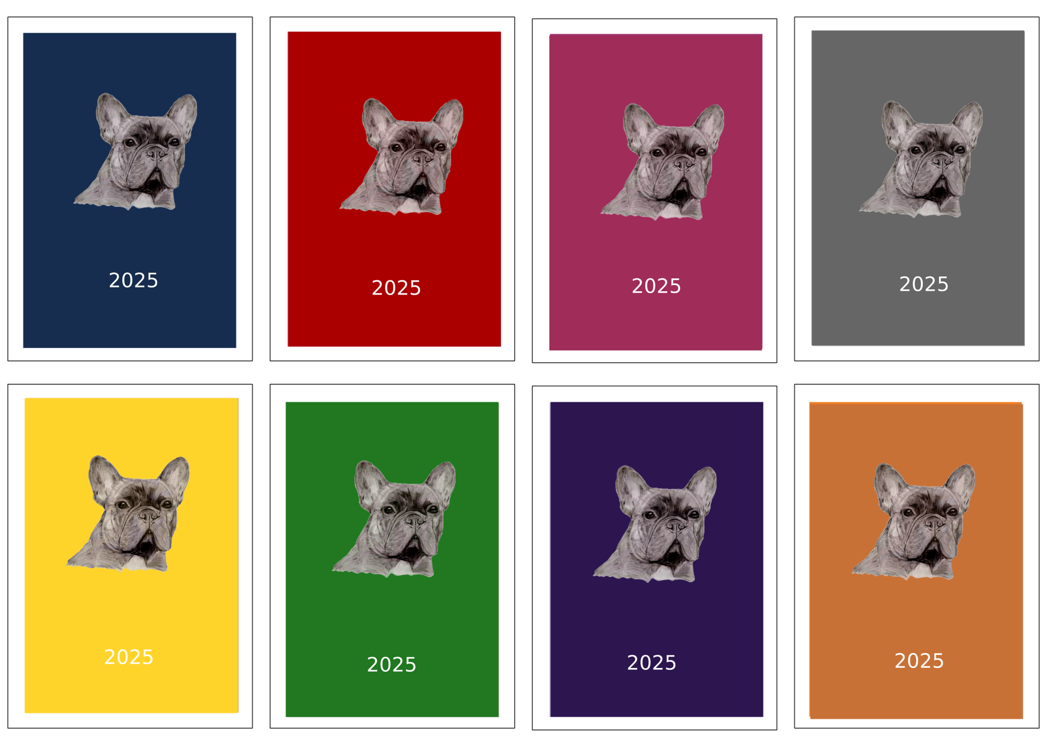 French Bulldog Week Per View Diary: A4, A5 or A6, Dog Show, Normal or Appointment