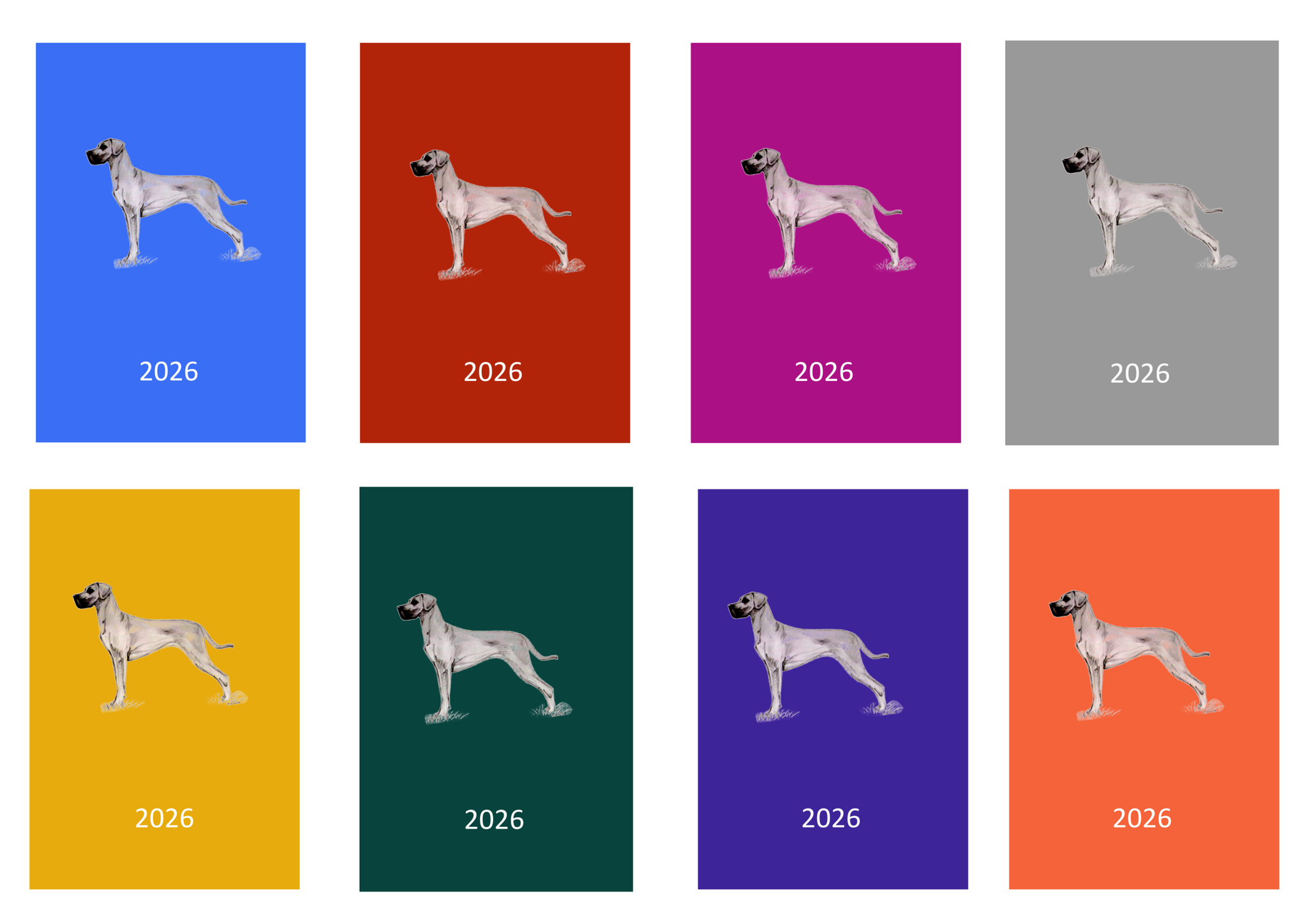 Great Dane Week Per View 2026 Diary: A4, A5 or A6, Dog Show, Normal or Appointment