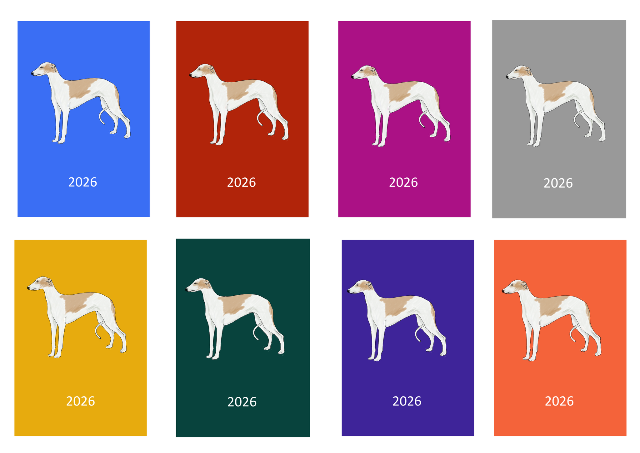 Greyhound Week Per View 2026 Diary: A4, A5 or A6, Dog Show, Normal or Appointment