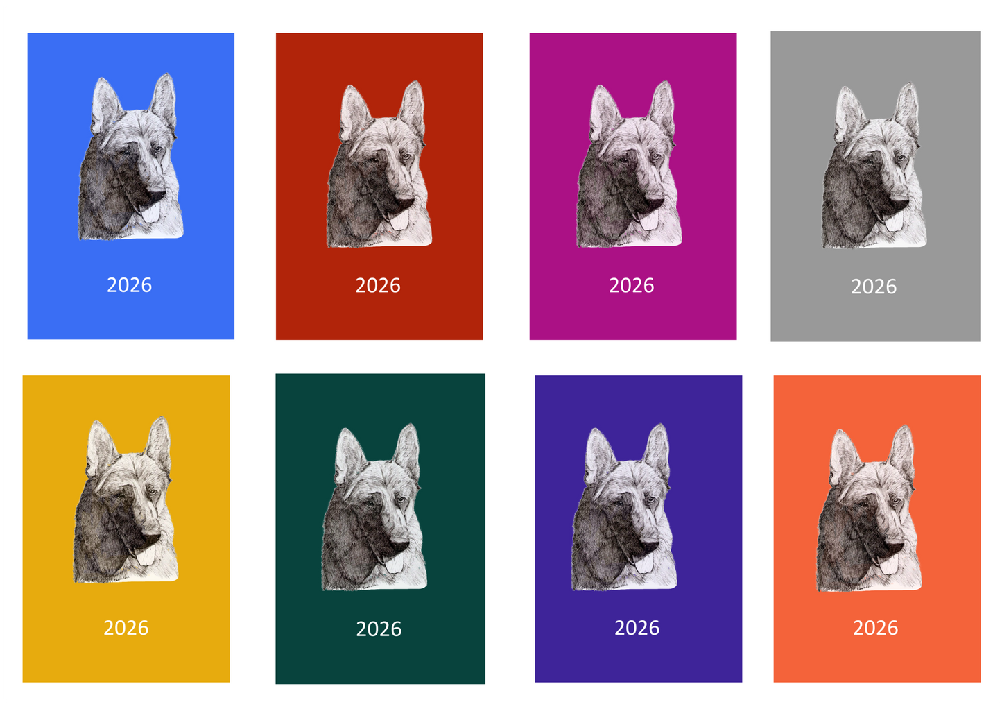German Shepherd Dog Week Per View 2026 Diary: A4, A5 or A6, Dog Show, Normal or Appointment