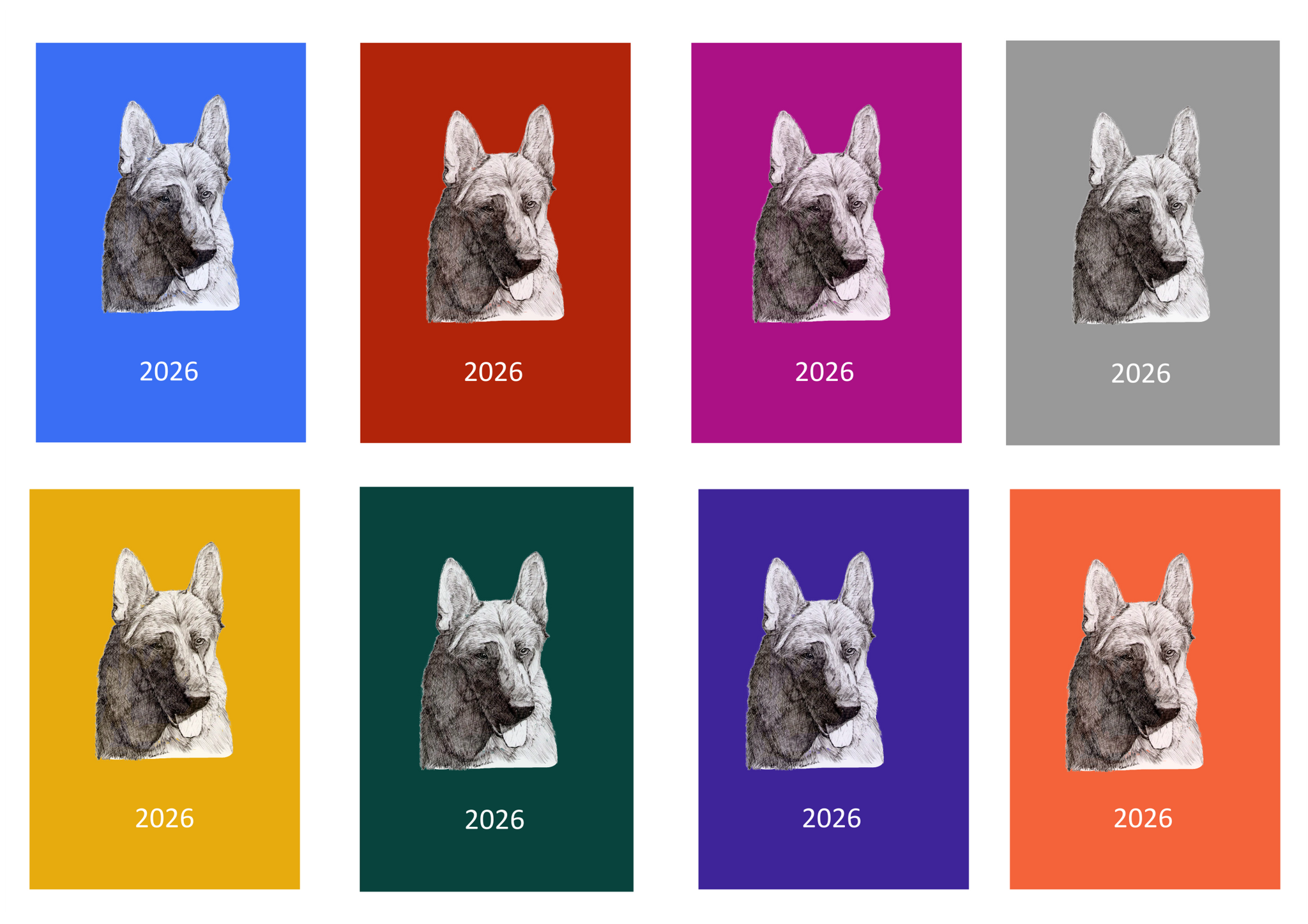 German Shepherd Dog Week Per View 2026 Diary: A4, A5 or A6, Dog Show, Normal or Appointment
