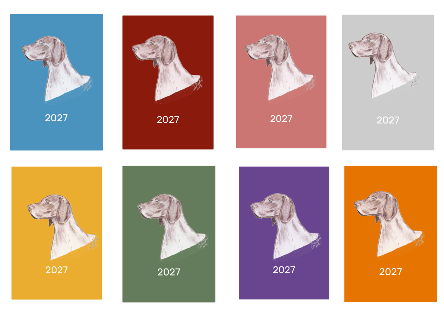 German S/H Pointer Week Per View 2027 Diary: A4, A5 or A6, Dog Show, Normal or Appointment