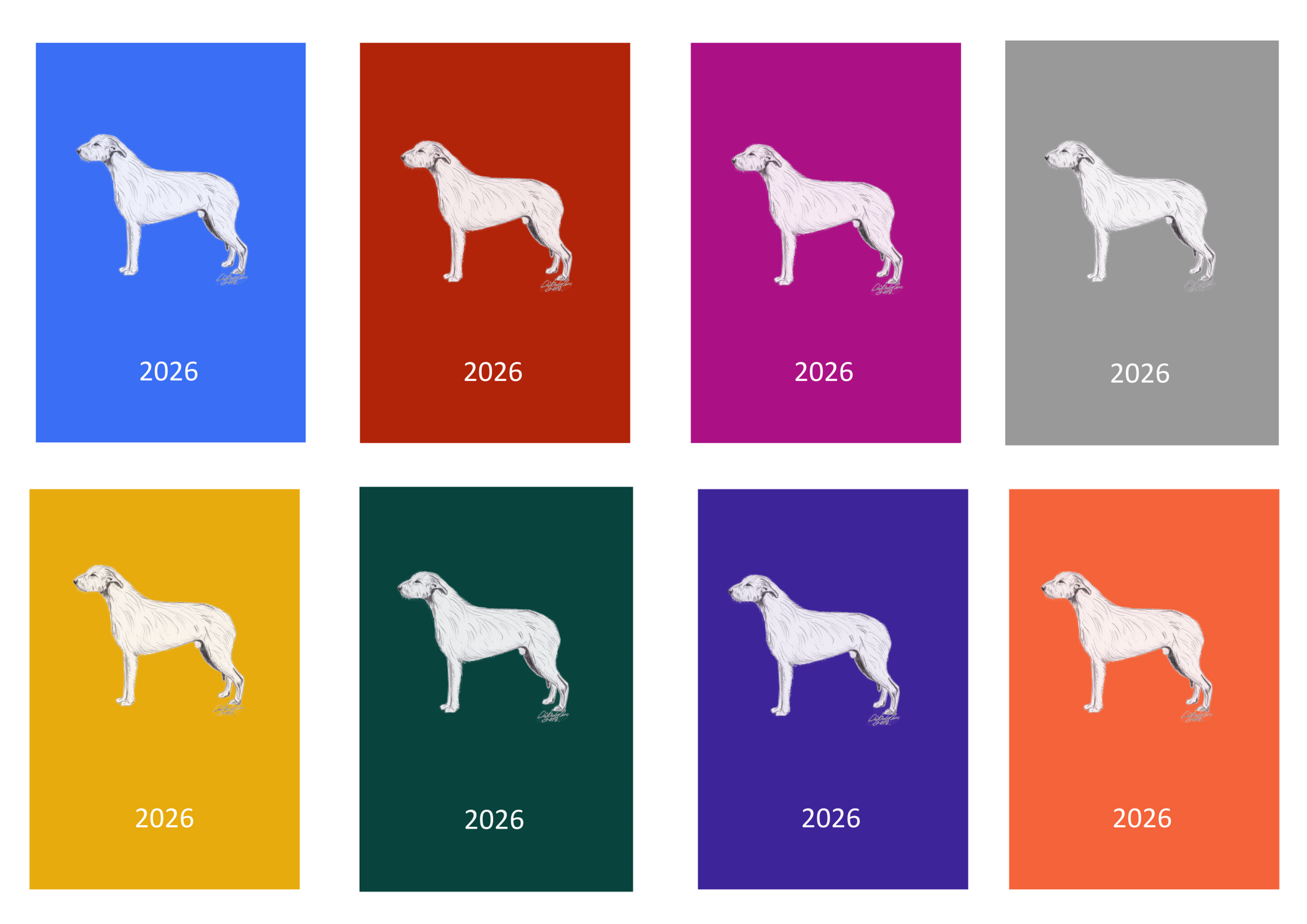 Irish Wolfhound Week Per View 2026 Diary: A4, A5 or A6, Dog Show, Normal or Appointment