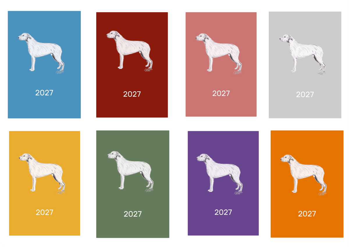 Irish Wolfhound Week Per View 2027 Diary: A4, A5 or A6, Dog Show, Normal or Appointment