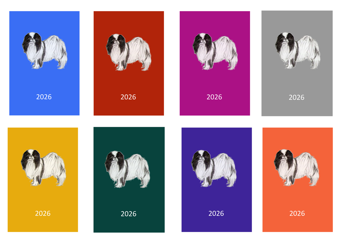 Japanese Chin Week Per View 2026 Diary: A4, A5 or A6, Dog Show, Normal or Appointment