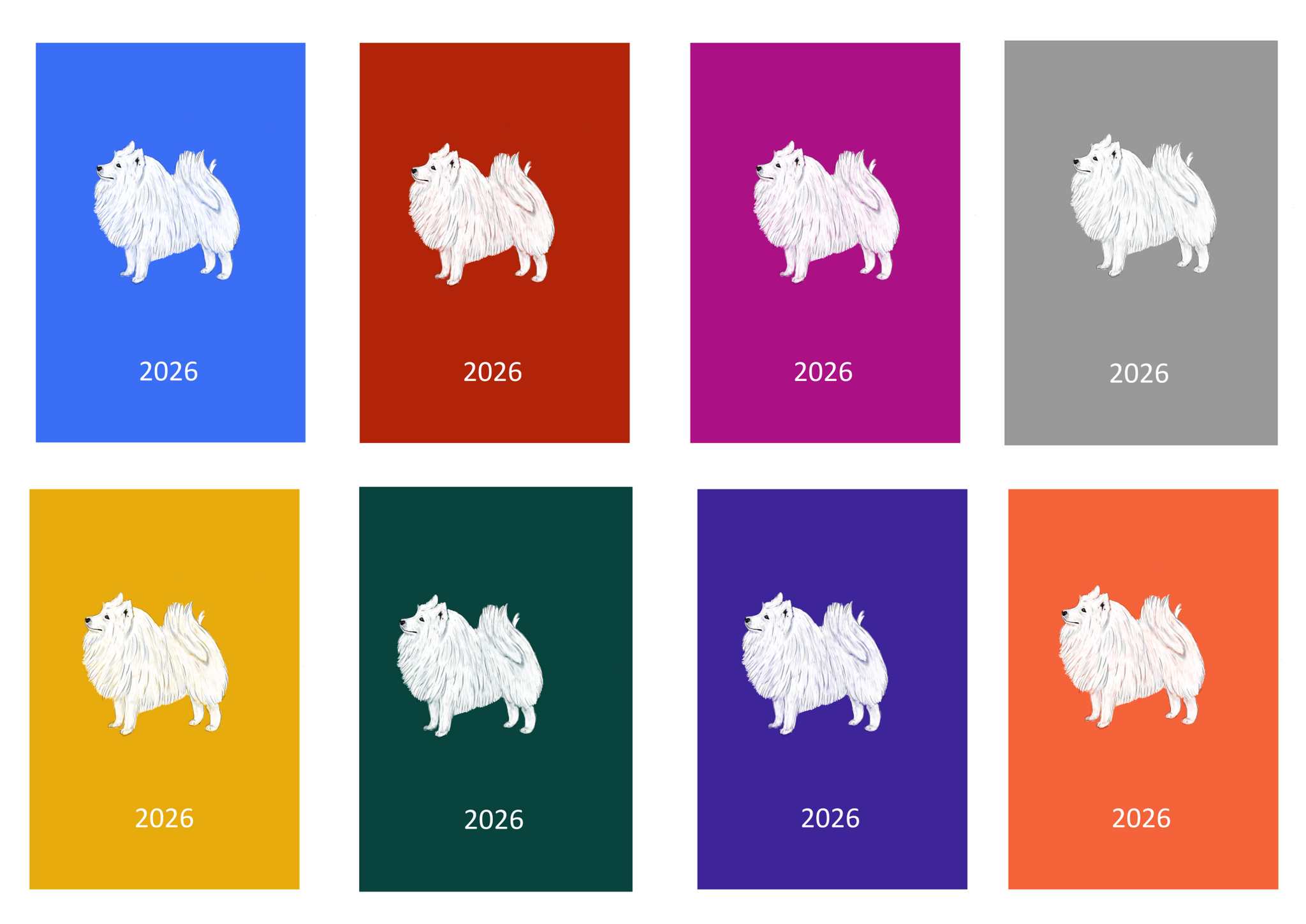 Japanese Spitz Week Per View 2026 Diary: A4, A5 or A6, Dog Show, Normal or Appointment