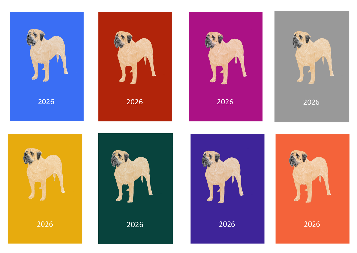 Mastiff Week Per View 2026 Diary: A4, A5 or A6, Dog Show, Normal or Appointment