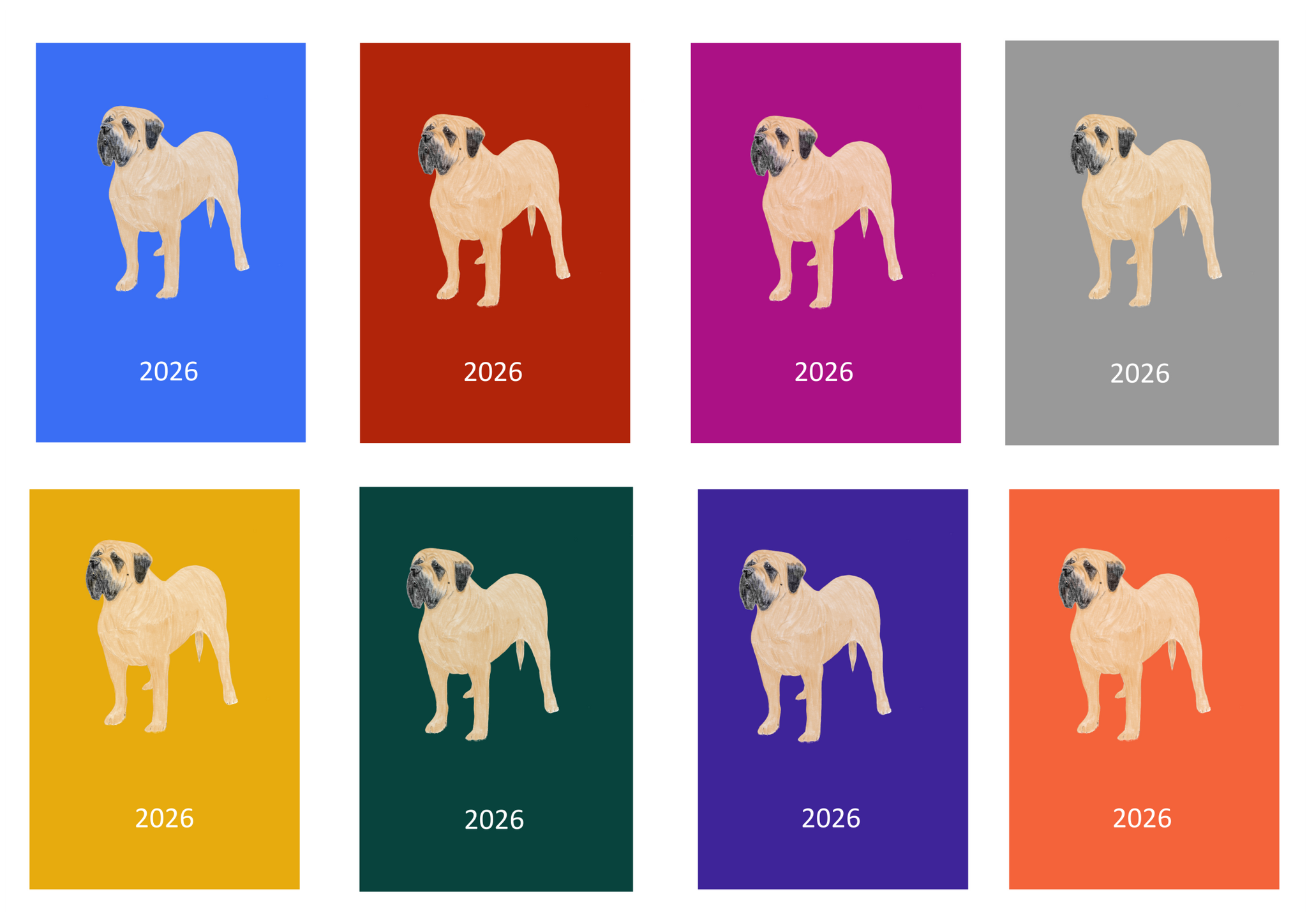 Mastiff Week Per View 2026 Diary: A4, A5 or A6, Dog Show, Normal or Appointment