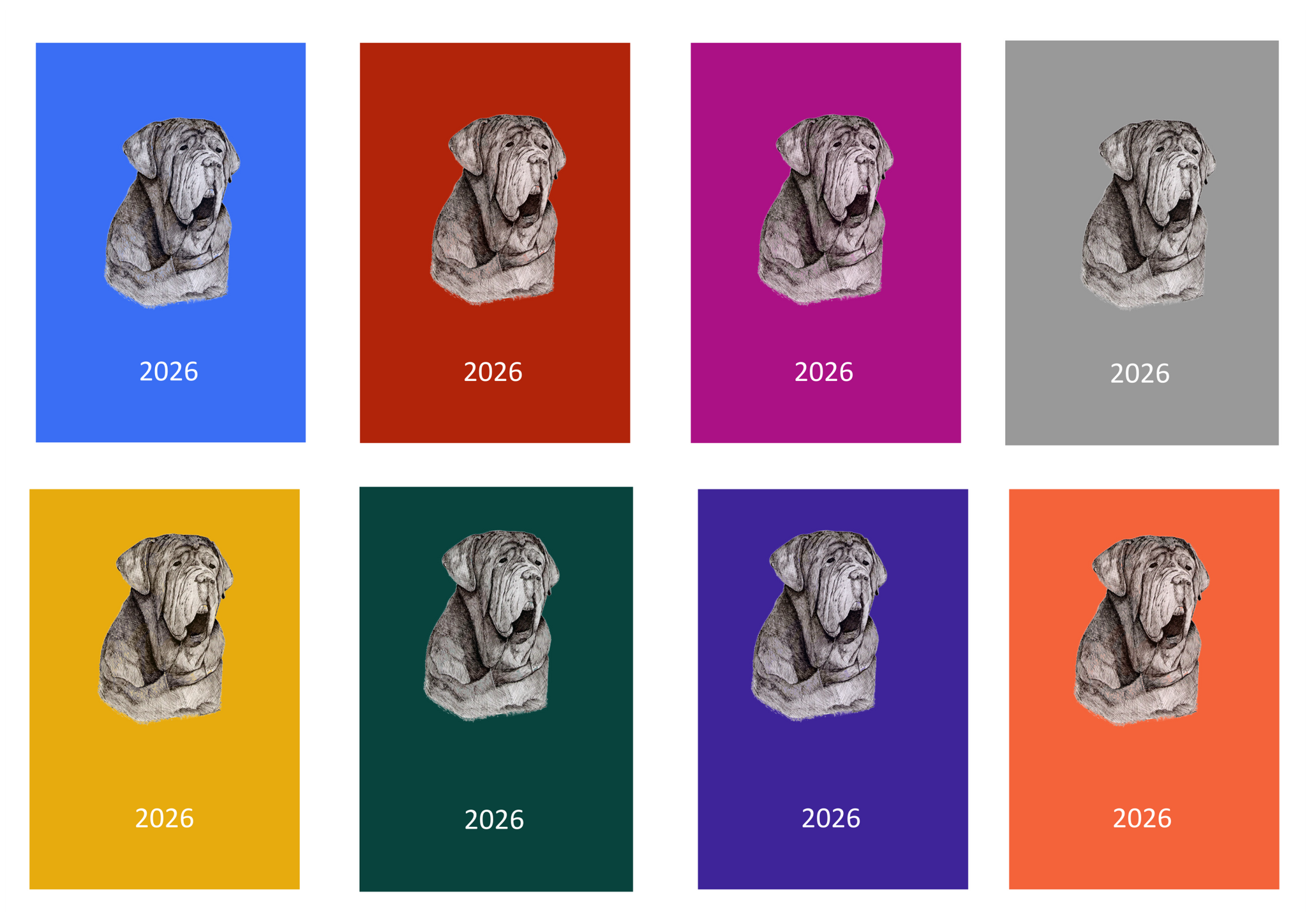 Neapolitan Mastiff Week Per View 2026 Diary: A4, A5 or A6, Dog Show, Normal or Appointment