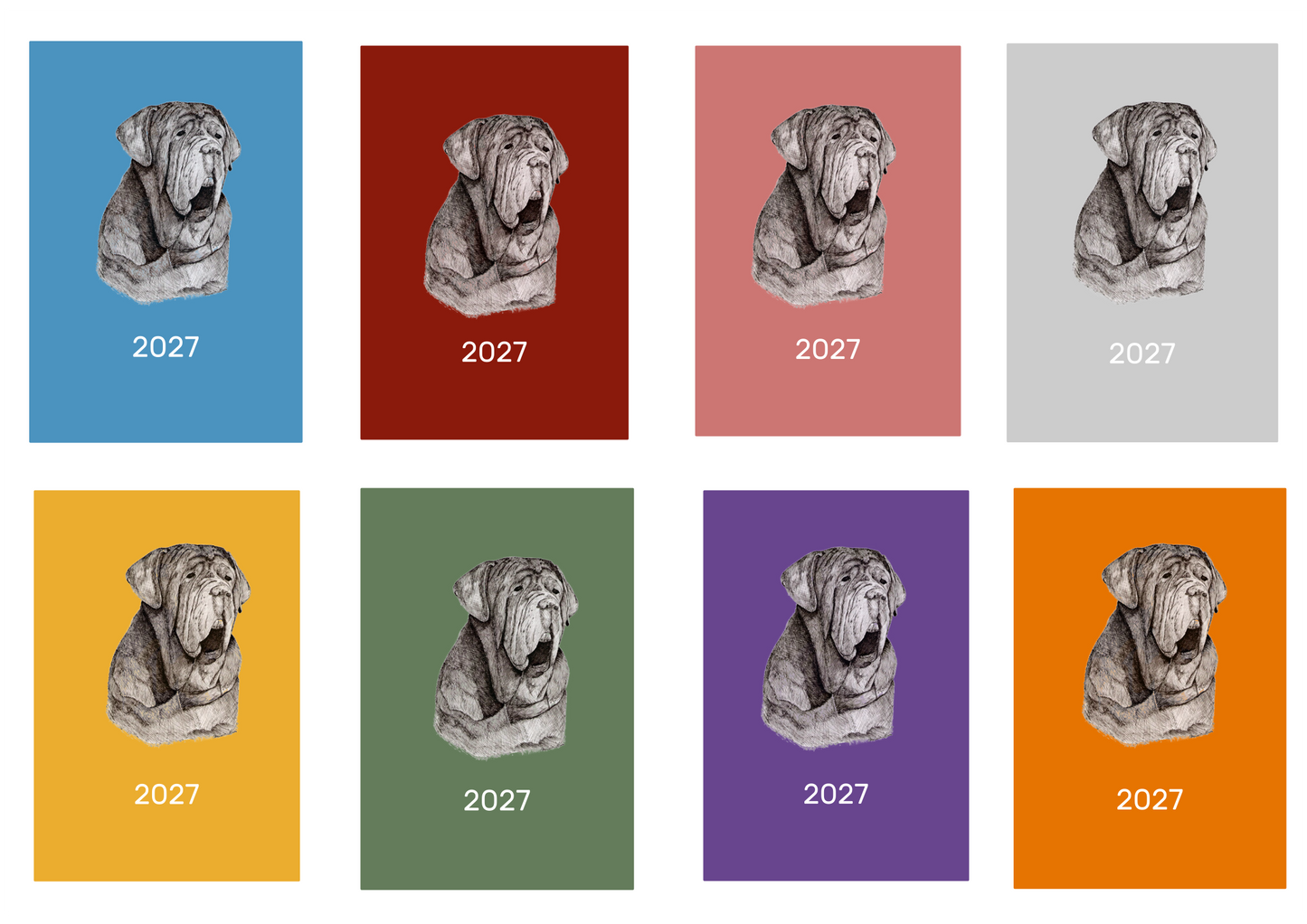Neapolitan Mastiff Week Per View 2027 Diary: A4, A5 or A6, Dog Show, Normal or Appointment