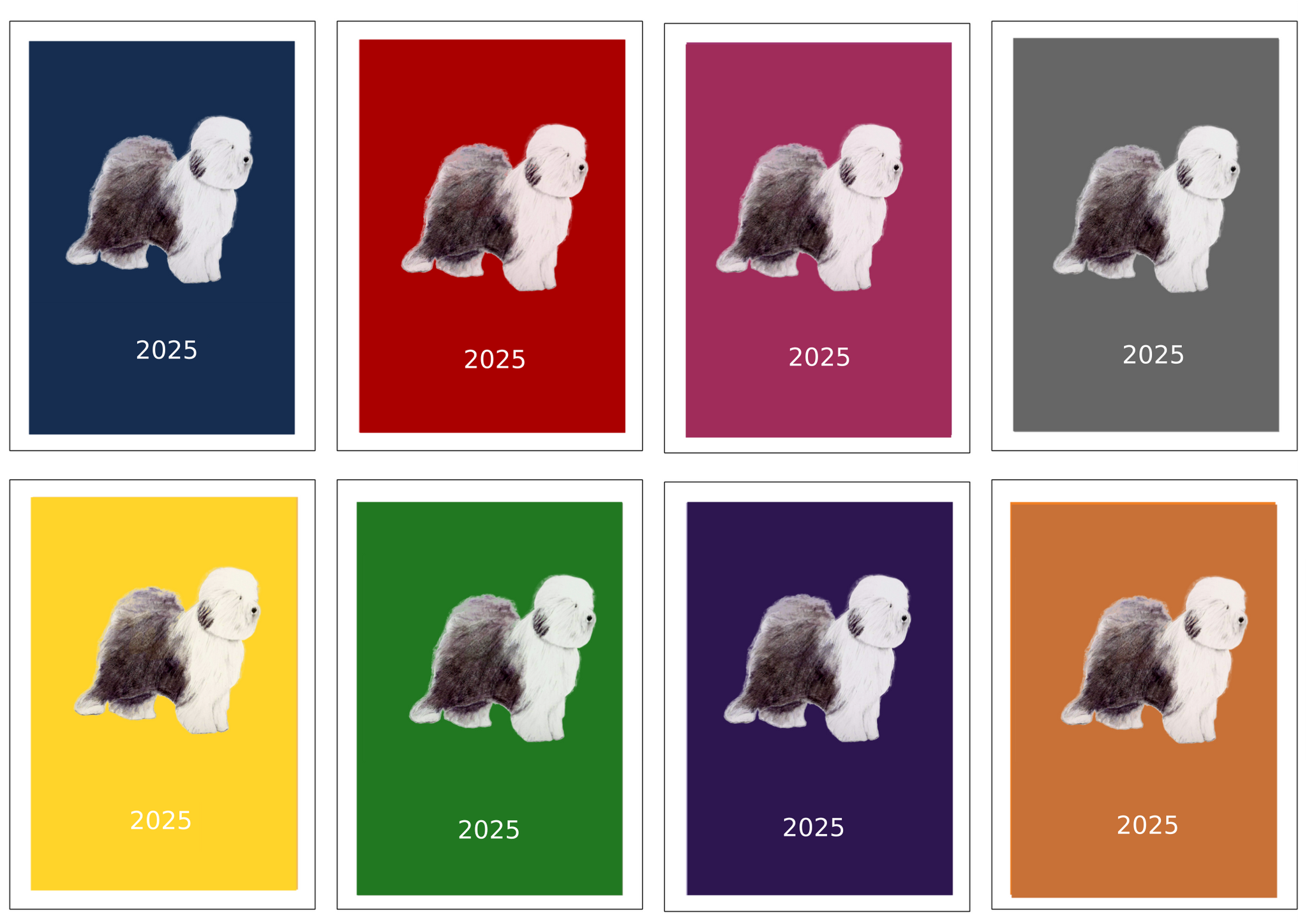 Old English Sheepdog Week Per View Diary: A4, A5 or A6, Dog Show, Normal or Appointment