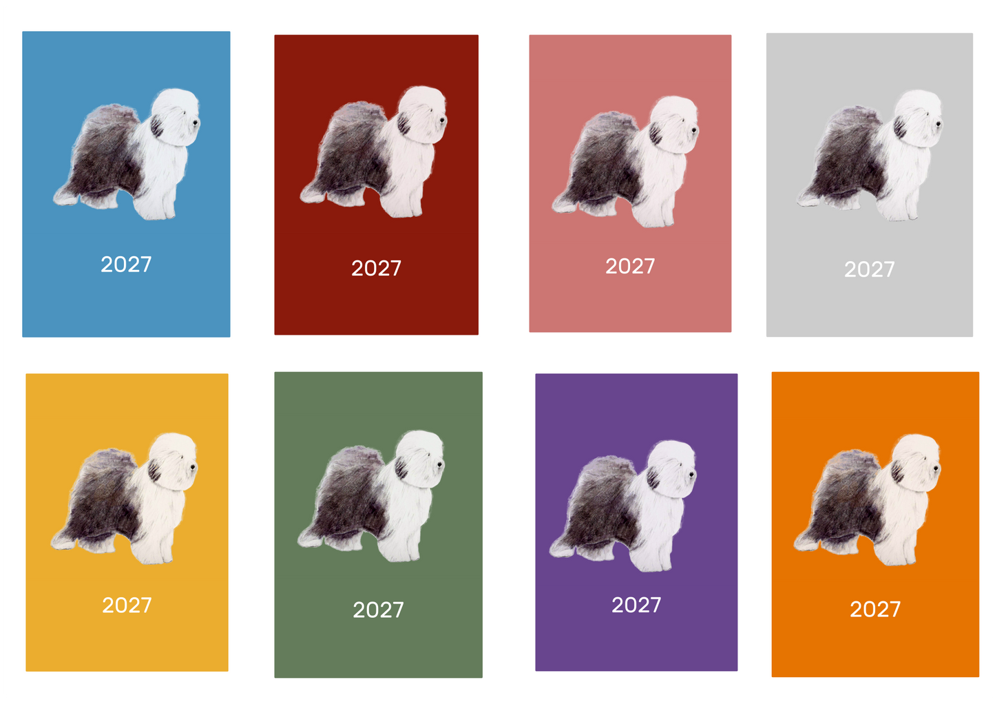 Old English Sheepdog Week Per View 2027 Diary: A4, A5 or A6, Dog Show, Normal or Appointment