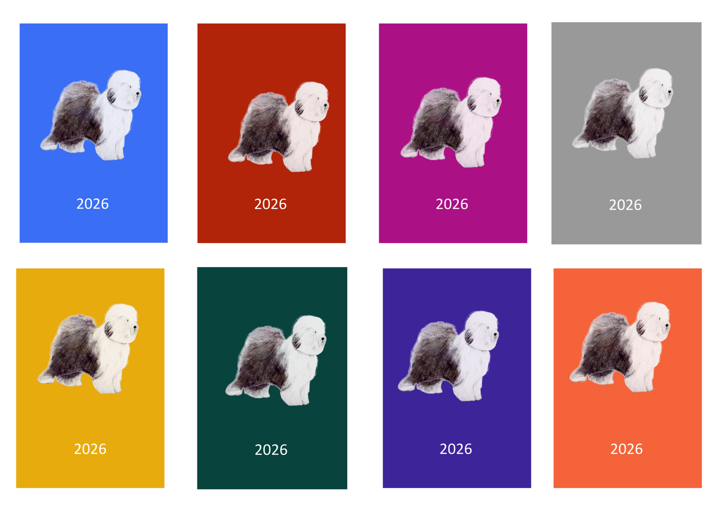 Old English Sheepdog Week Per View 2026 Diary: A4, A5 or A6, Dog Show, Normal or Appointment