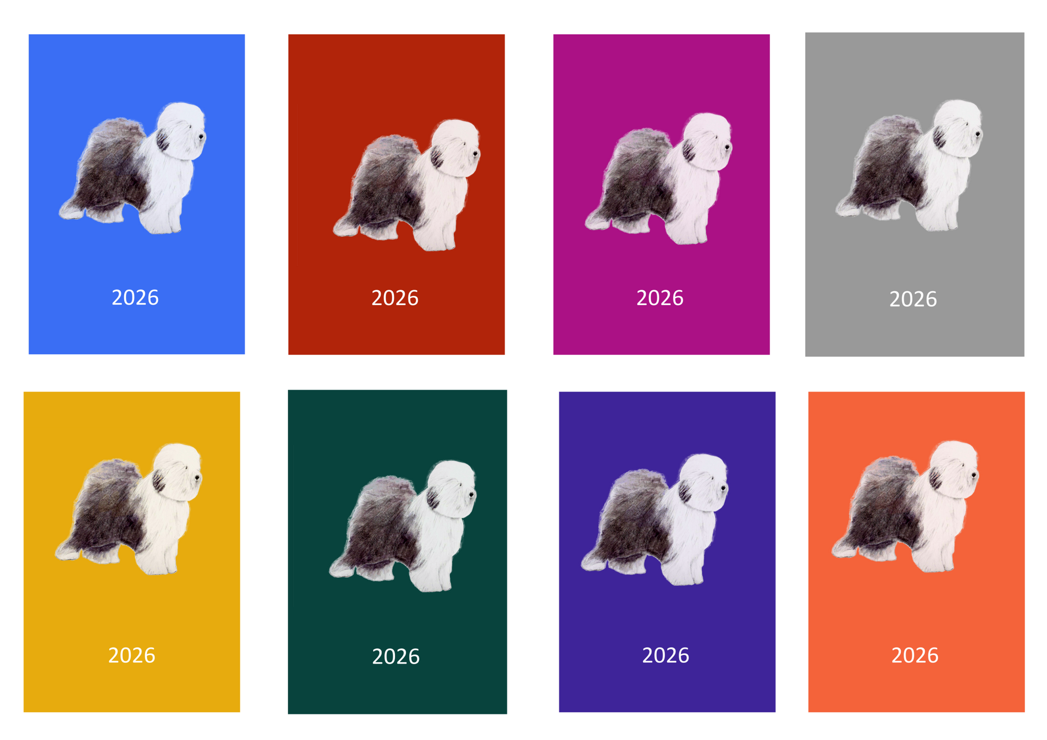 Old English Sheepdog Week Per View 2026 Diary: A4, A5 or A6, Dog Show, Normal or Appointment