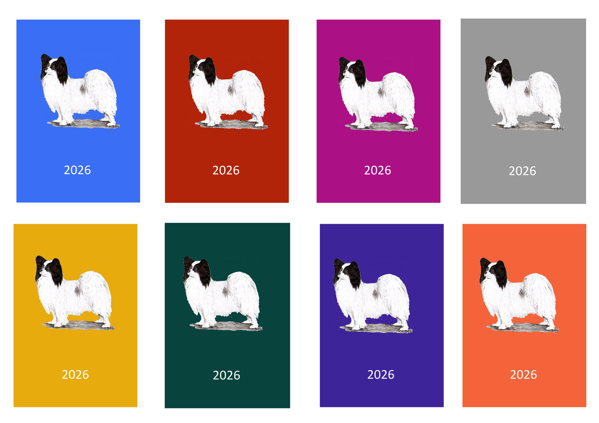 Papillon Week Per View 2026 Diary: A4, A5 or A6, Dog Show, Normal or Appointment