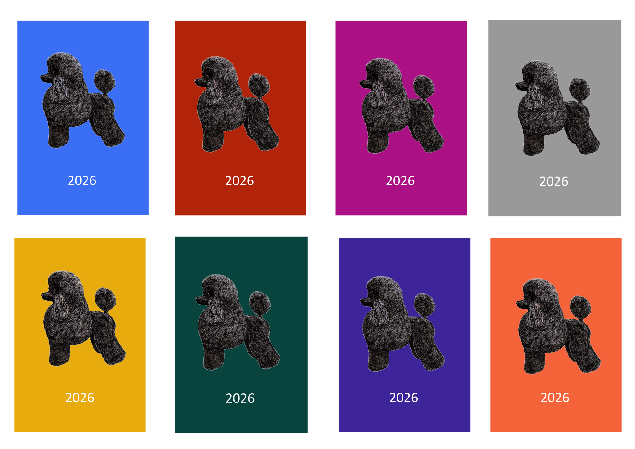 Poodle Week Per View 2026 Diary: A4, A5 or A6, Dog Show, Normal or Appointment