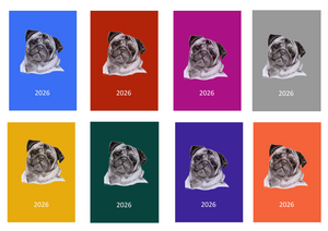 Pug Week Per View 2026 Diary: A4, A5 or A6, Dog Show, Normal or Appointment