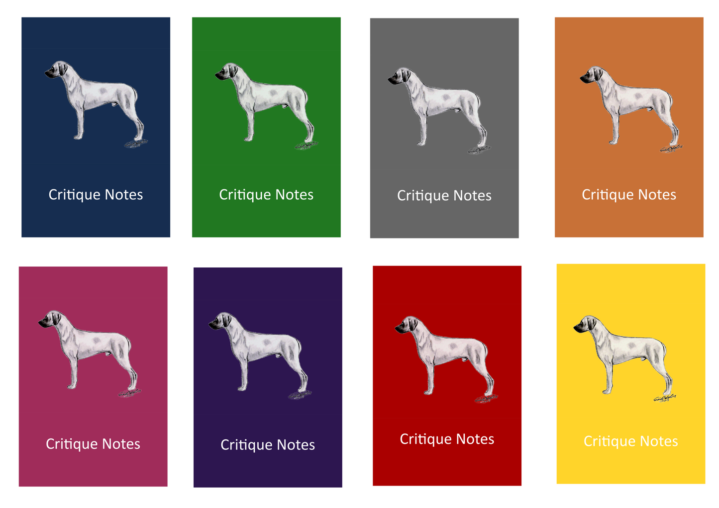 Rhodesian Ridgeback Dog Show Judging Critique Notes Book A5