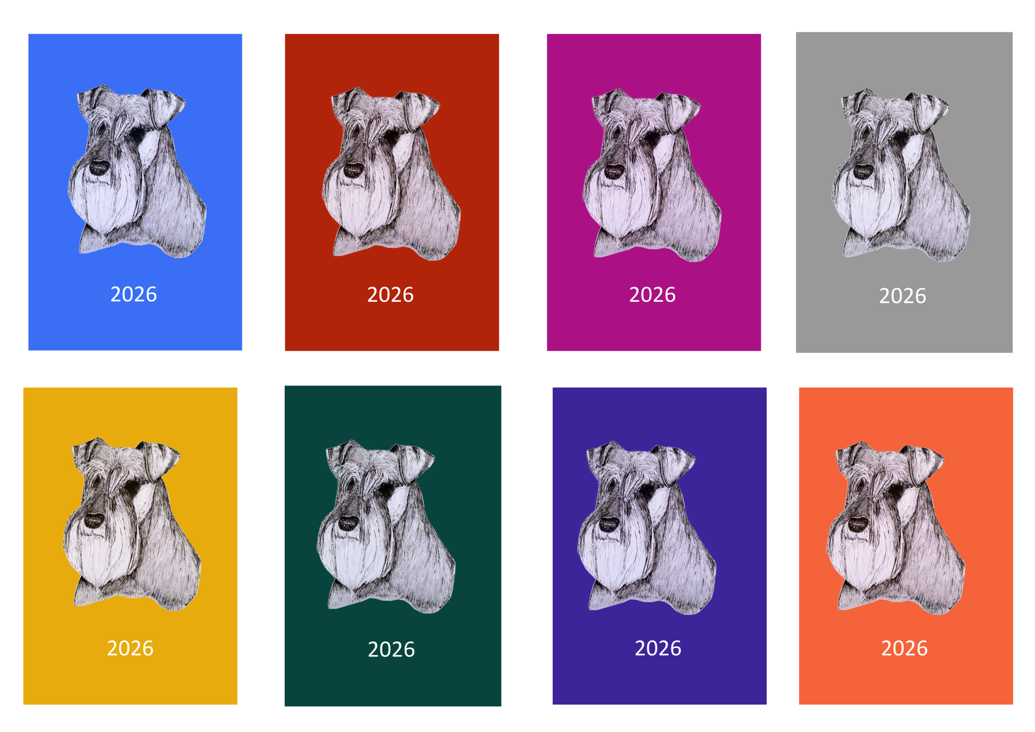 Schnauzer Week Per View 2026 Diary: A4, A5 or A6, Dog Show, Normal or Appointment