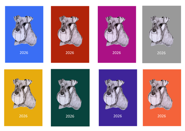 Schnauzer Week Per View 2026 Diary: A4, A5 or A6, Dog Show, Normal or Appointment