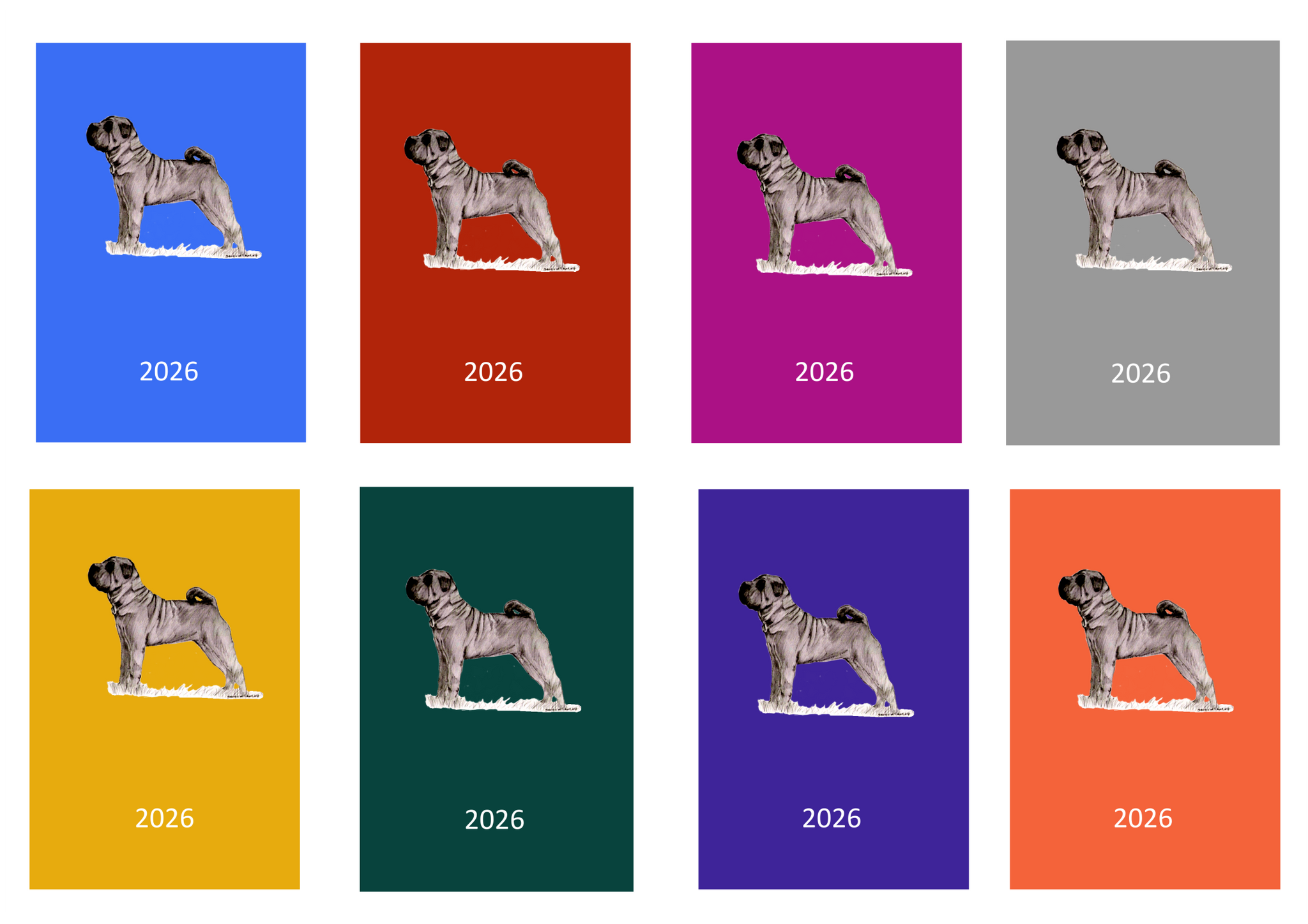 Shar Pei Week Per View 2026 Diary: A4, A5 or A6, Dog Show, Normal or Appointment