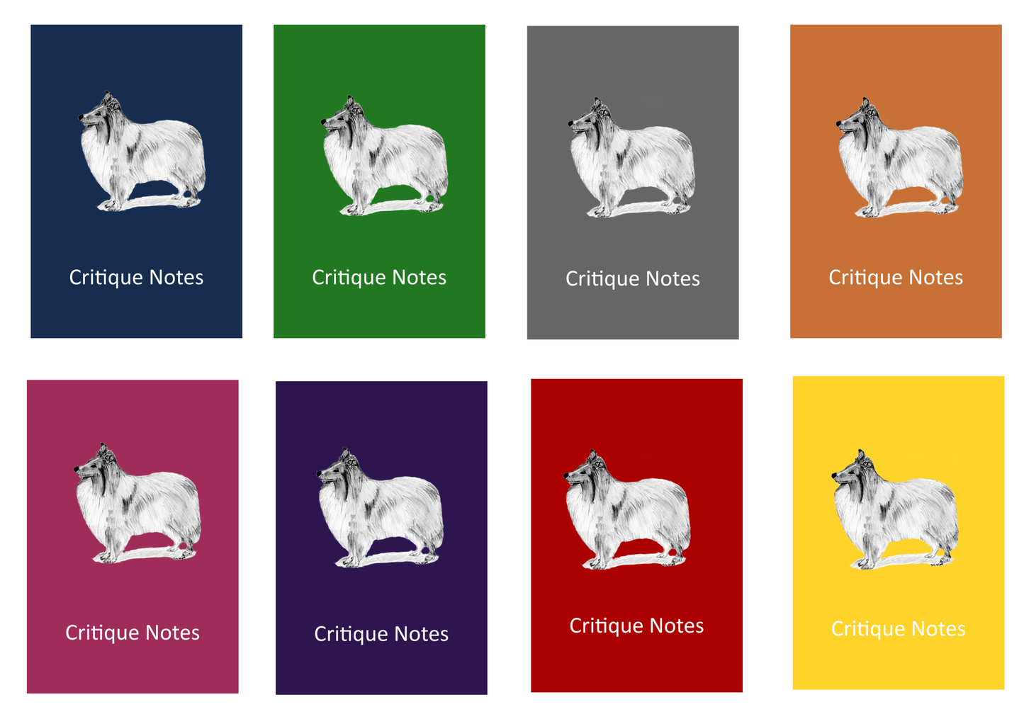 Shetland Sheepdog Dog Show Judging Critique Notes Book A5