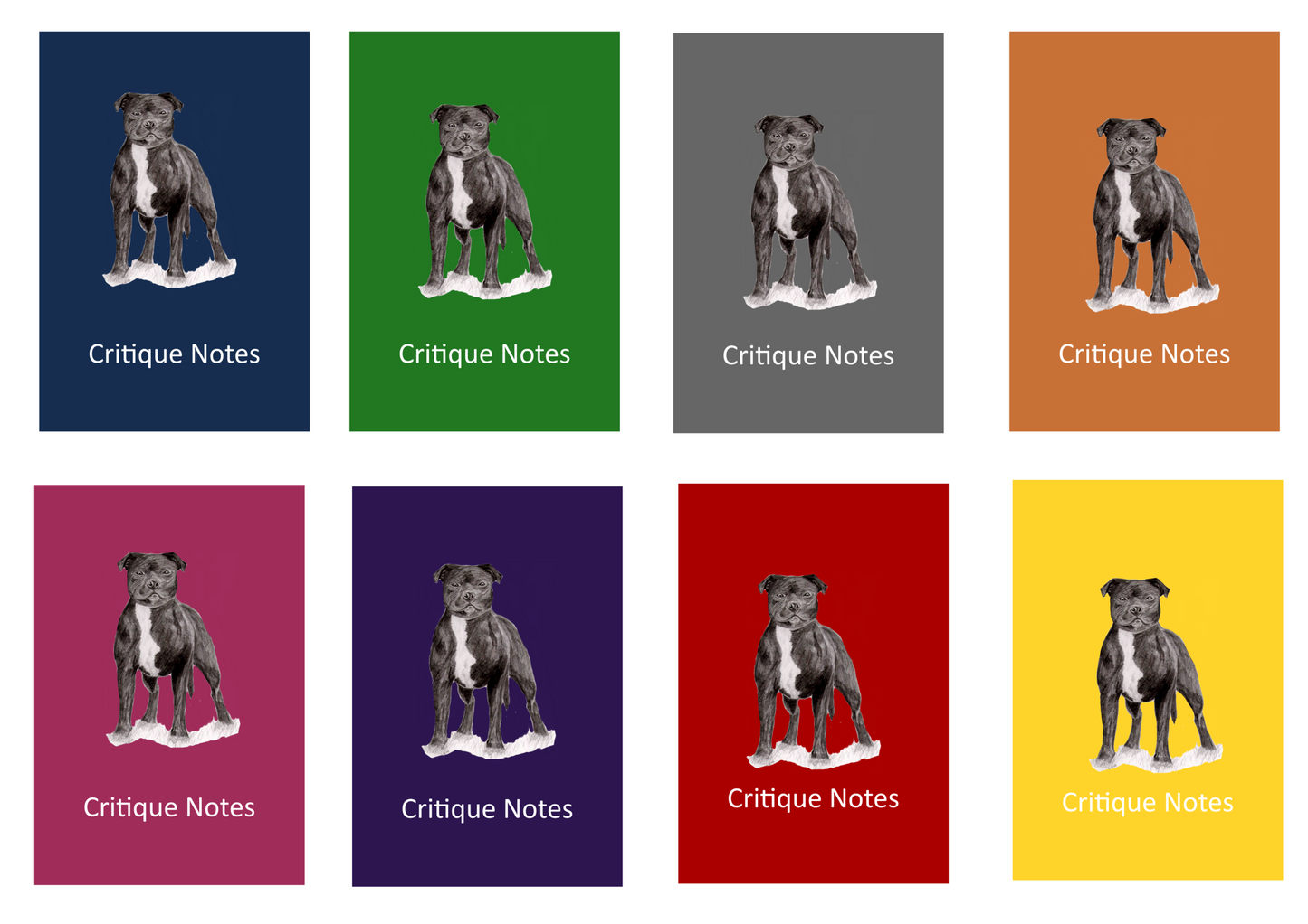 Staffordshire Bull Terrier Dog Show Judging Critique Notes Book A5