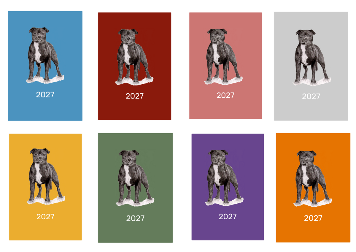 Staffordshire Bull Terrier Week Per View 2027 Diary: A4, A5 or A6, Dog Show, Normal or Appointment