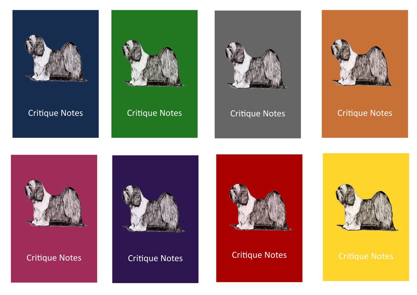 Tibetan Terrier Dog Show Judging Critique Notes Book A5