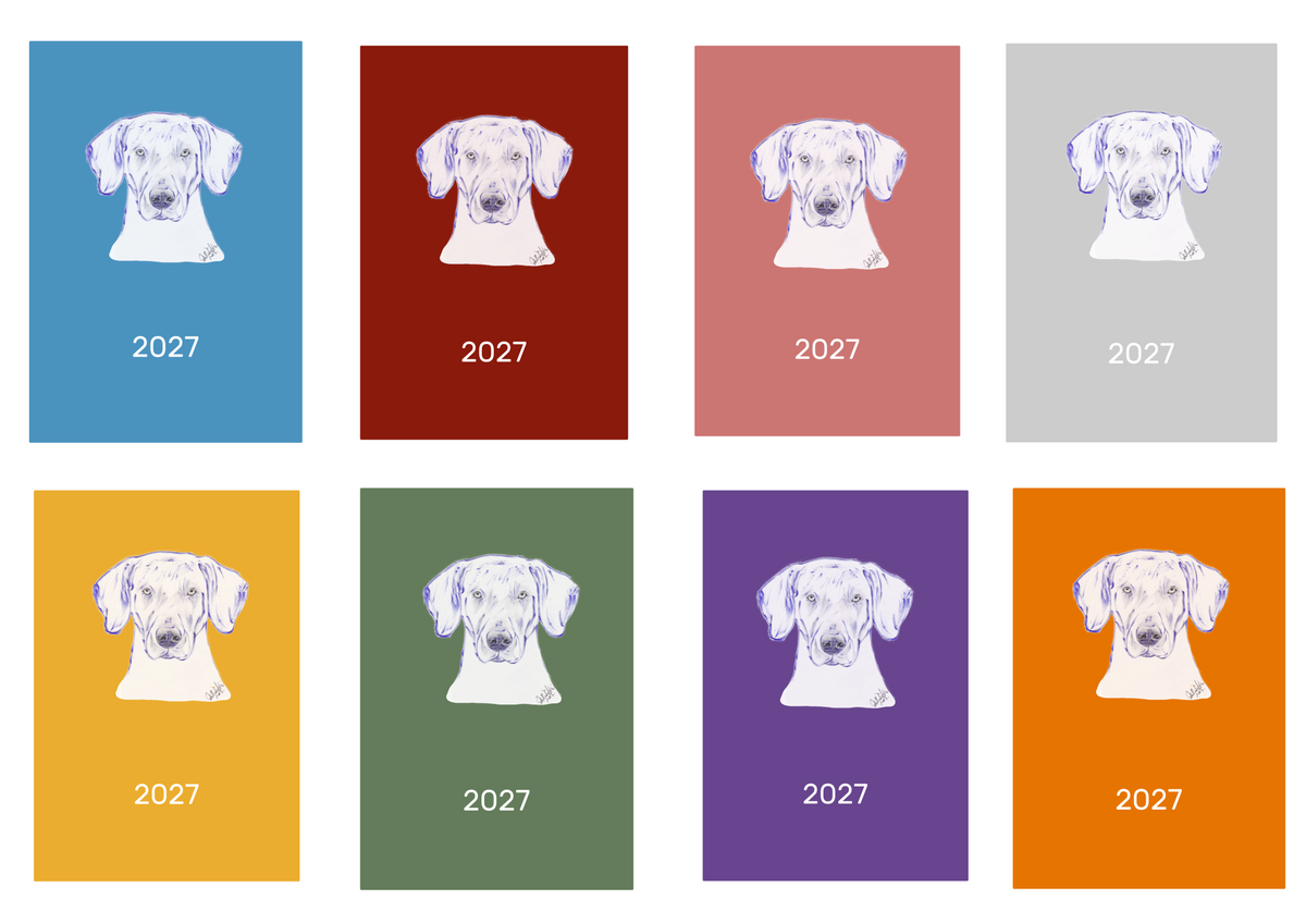 Weimaraner Week Per View 2027 Diary: A4, A5 or A6, Dog Show, Normal or Appointment