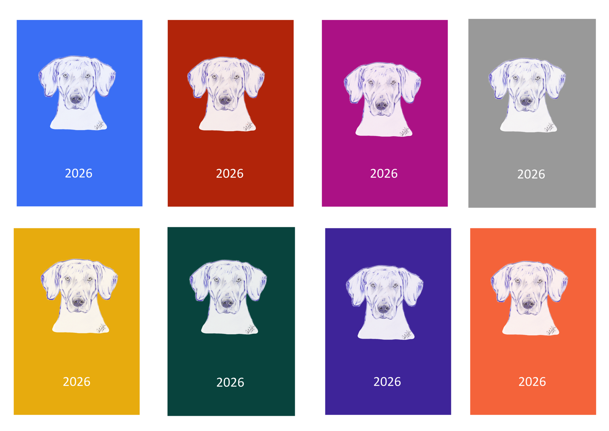 Weimaraner Week Per View 2026 Diary: A4, A5 or A6, Dog Show, Normal or Appointment