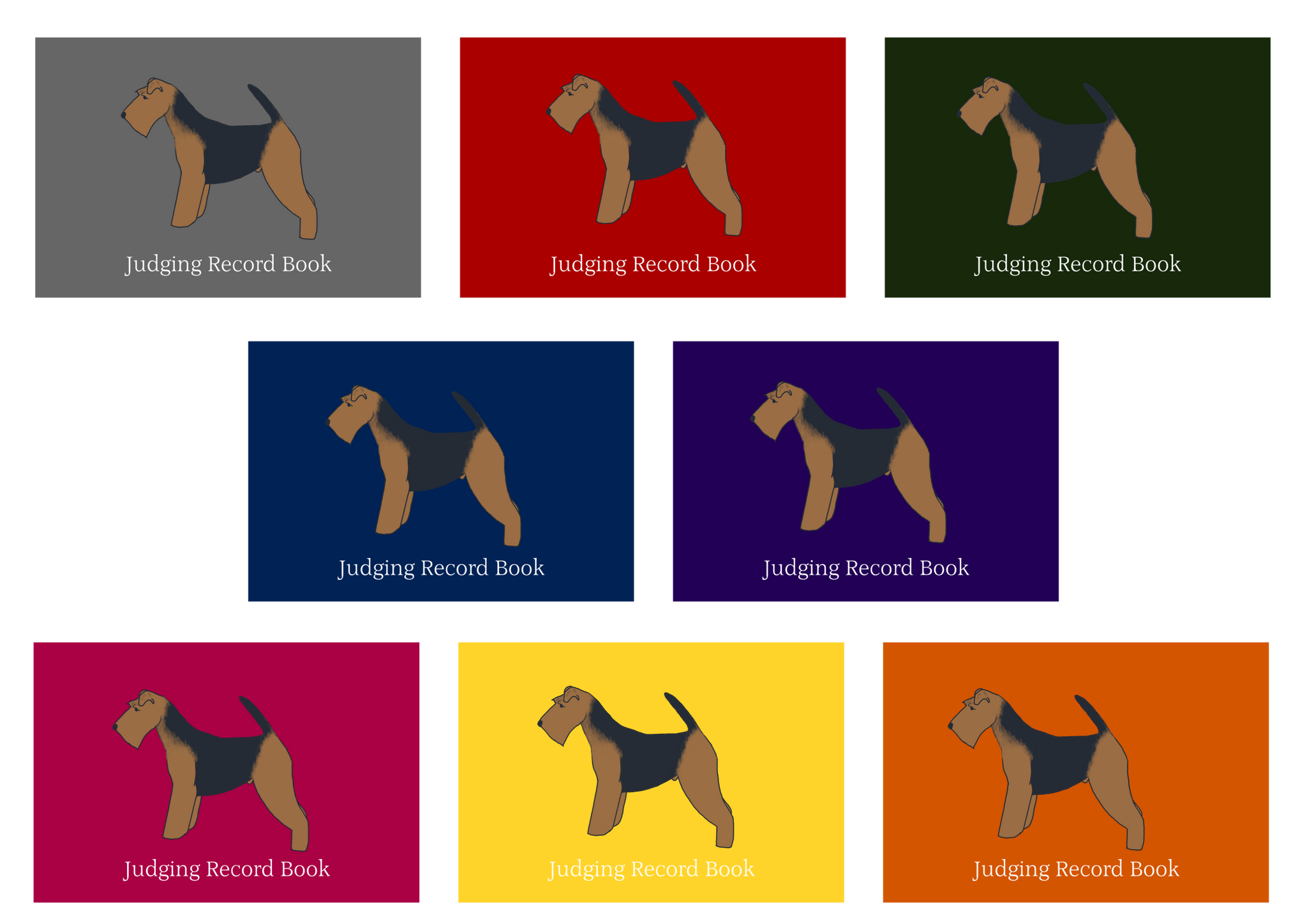 Welsh Terrier Dog Show Judging Record Book