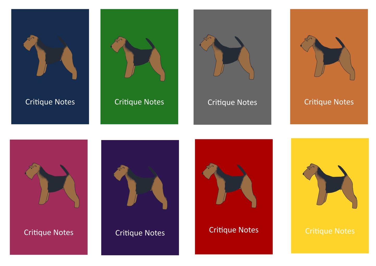 Welsh Terrier Dog Show Judging Critique Notes Book A5