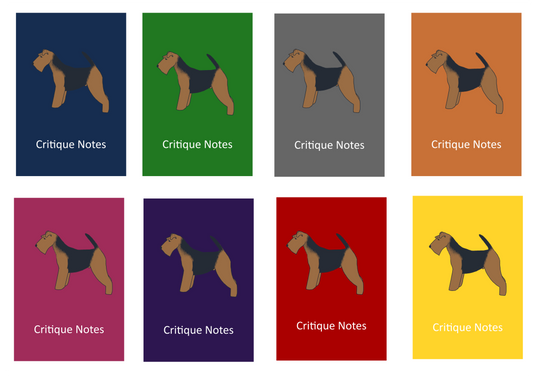 Welsh Terrier Dog Show Judging Critique Notes Book A5