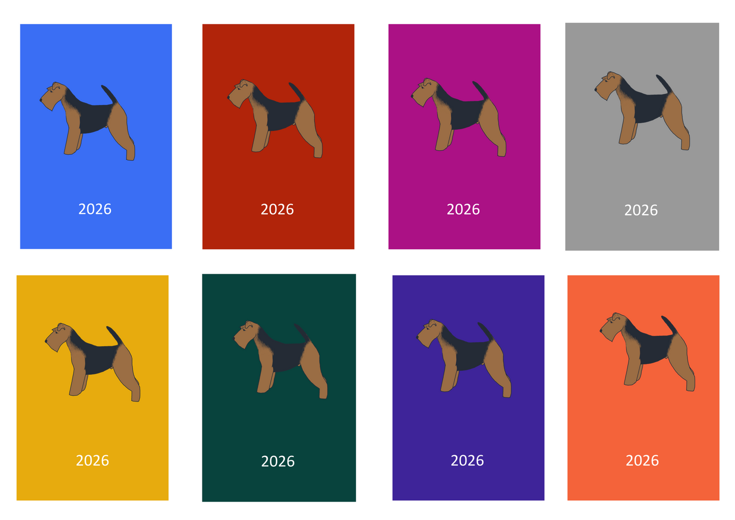Welsh Terrier Week Per View 2026 Diary: A4, A5 or A6, Dog Show, Normal or Appointment