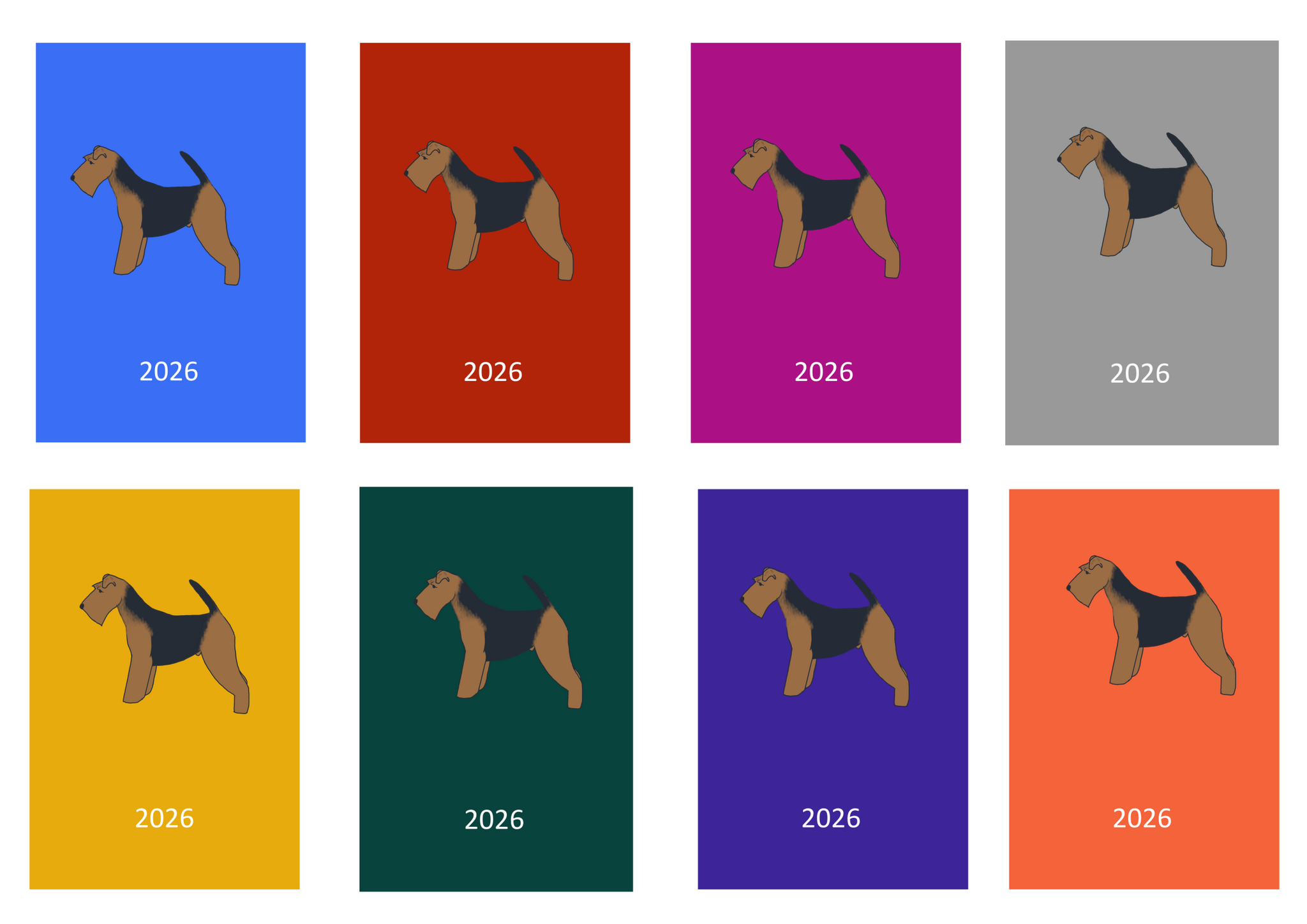 Welsh Terrier Week Per View 2026 Diary: A4, A5 or A6, Dog Show, Normal or Appointment